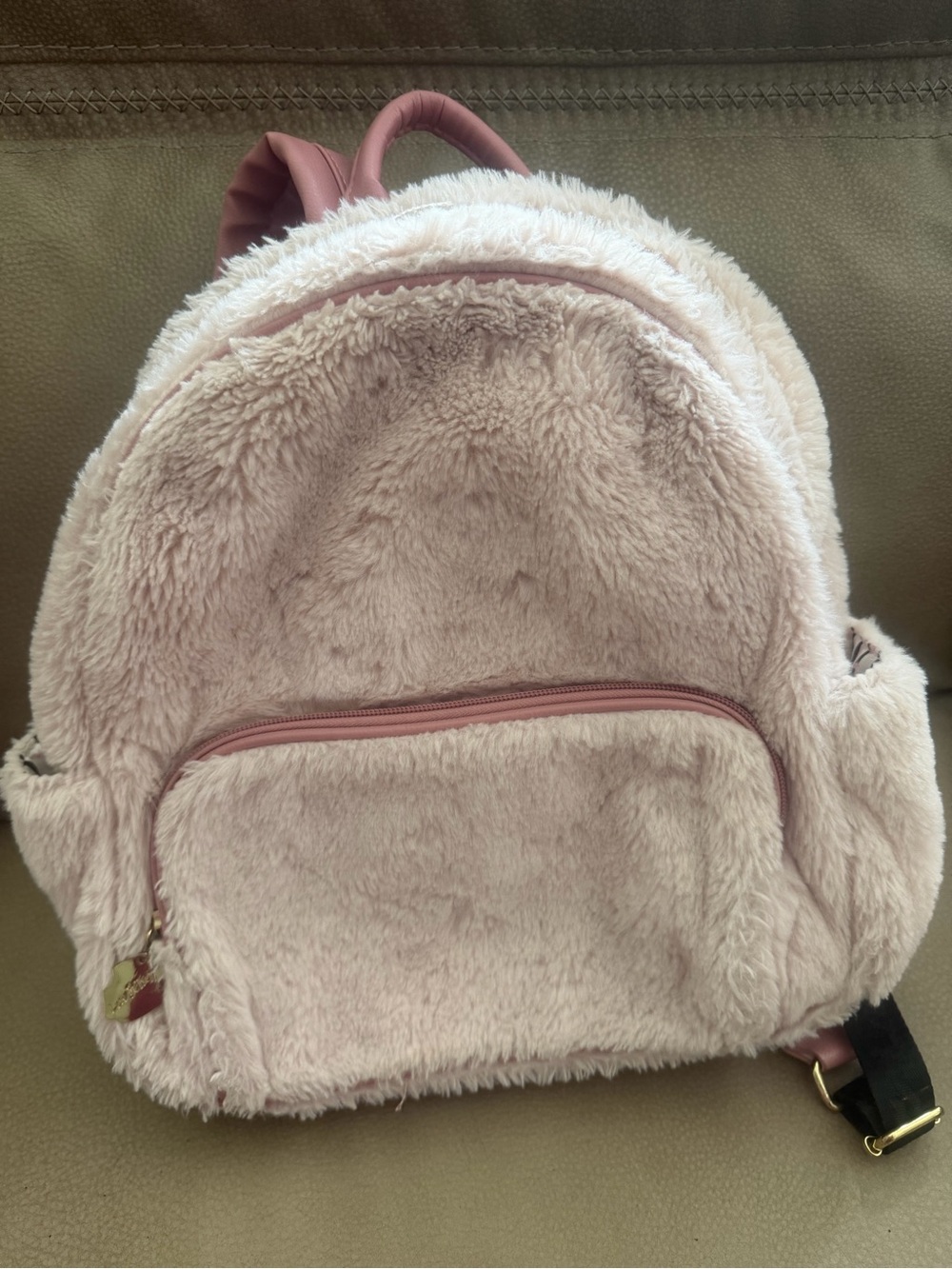 Betsy Johnson Faux Fur Pink Backpack
